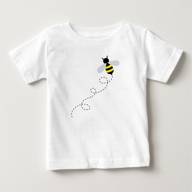 Funny Yellow Black Bumble Bee Baby T - Shirt (Vorderseite)