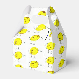 Funny Yellow Cartoon Birds Doodle Drawing  Geschenkschachtel