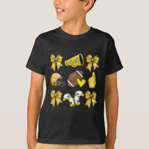 Funny Yellow Cheer Coquette Football Mama Women Gi T-Shirt