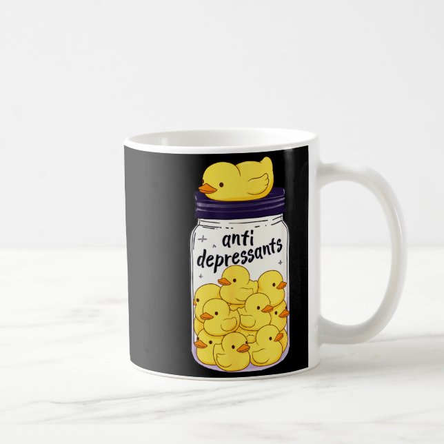 Funny Yellow Duck Anti Depressant Jar Zoo Boys Gir Kaffeetasse (Rechts)