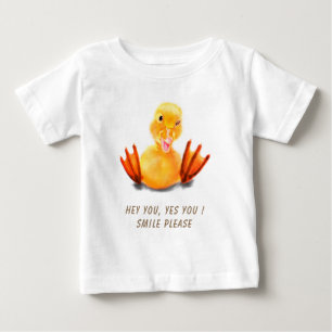 Funny Yellow Duck Baby T - Shirt - Custom Text