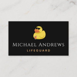 Funny Yellow Duck & Cocktail Lifeguard Beach Thema Visitenkarte