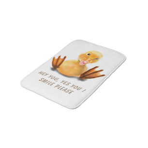 Funny Yellow Duck Playful Wink Happy Lächeln Cart Badematte