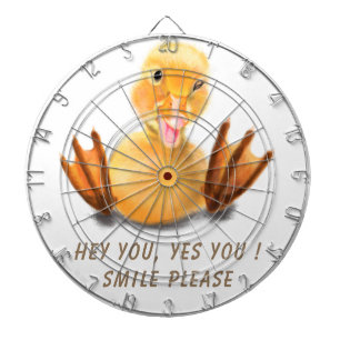 Funny Yellow Duck Playful Wink Happy Lächeln Carto Dartscheibe