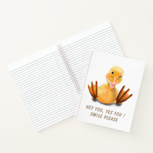 Funny Yellow Duck Playful Wink Happy Lächeln Carto Notizbuch