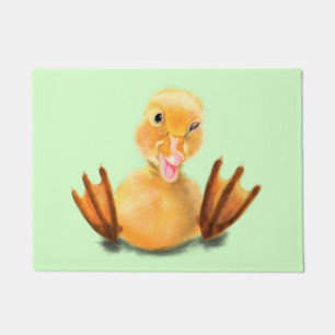 Funny Yellow Duck Playful Wink - Happy Lächeln  Fußmatte
