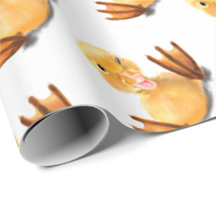 Funny Yellow Duck Playful Wink Happy Lächeln Geschenkpapier