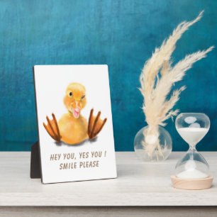 Funny Yellow Duck Playful Wink Smile - Benutzerdef Fotoplatte