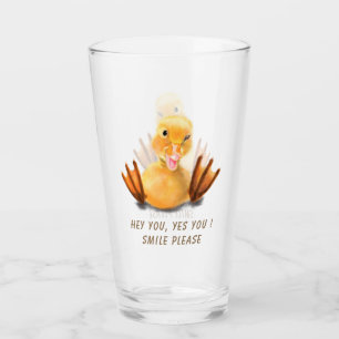Funny Yellow Duck Playful Wink Smile - Cheers Glas