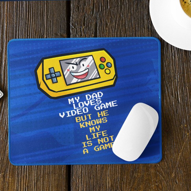 Funny Yellow Game Portable Vatertag Gruß Mousepad (Von Creator hochgeladen)