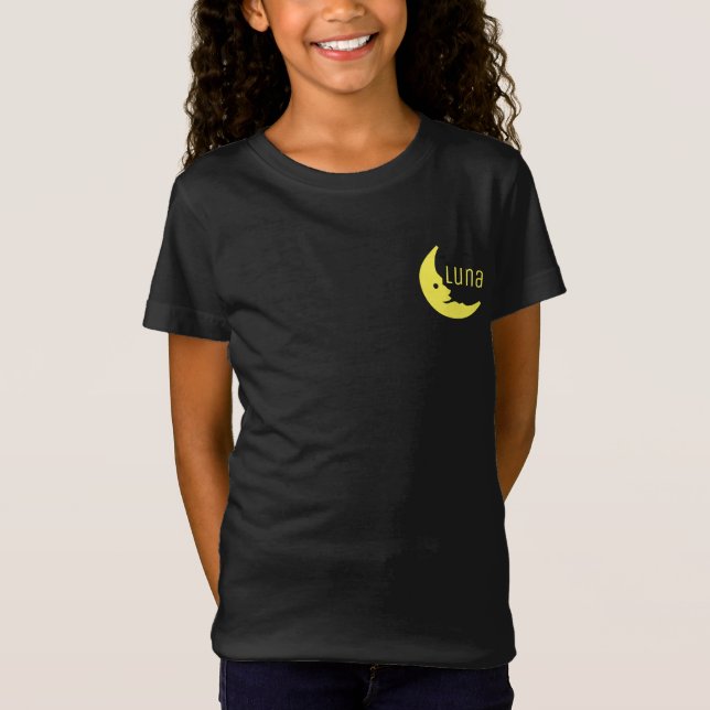 Funny Yellow Halblond Luna Typografie T-Shirt (Vorderseite)