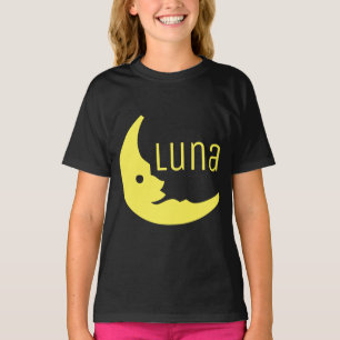Funny Yellow Halblond Luna Typografie T-Shirt