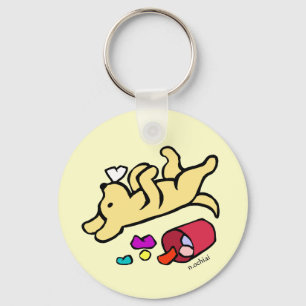 Funny Yellow Labrador Cartoon Schlüsselanhänger