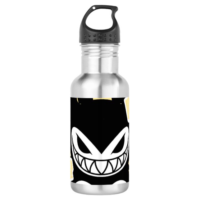 Funny Yellow Labubou-Inspired  Edelstahlflasche (Vorderseite)