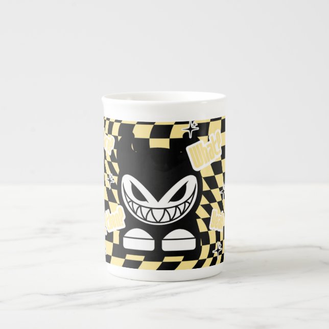 Funny Yellow Labubou-Inspired Mug | Cute Bold  Prozellantasse (Vorderseite)