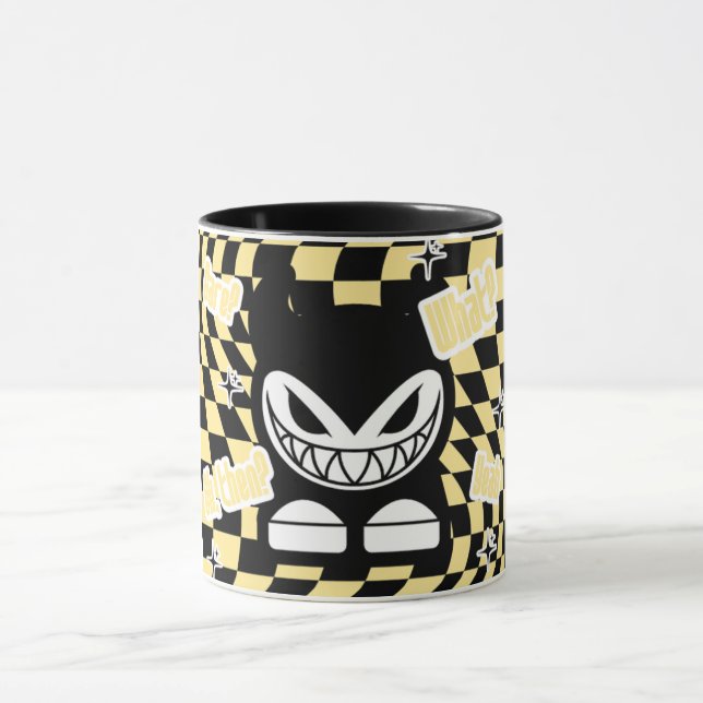 Funny Yellow Labubou-Inspired Mug | Cute Bold  Tasse (Zentrum)