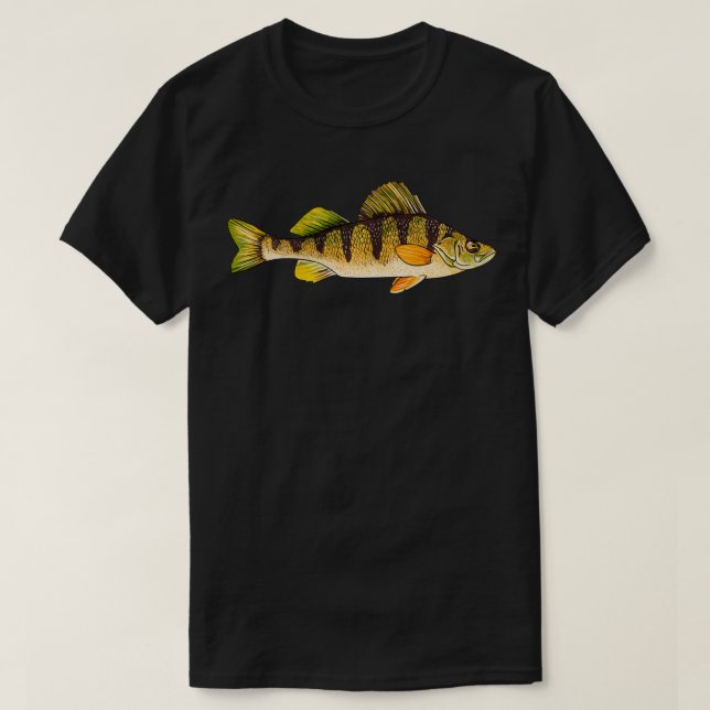 Funny Yellow Perch Fishing Freshwater Fish Angler  T-Shirt (Design vorne)