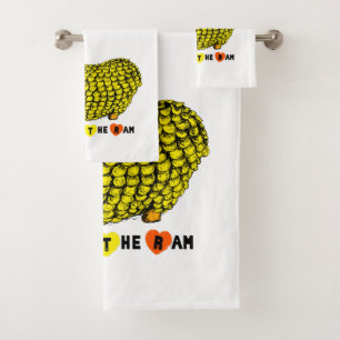 Funny Yellow Ram Chinese Year Zodiac Birthday BTS Badhandtuch Set