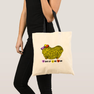 Funny Yellow Ram Year Chinese Zodiac Toag Bag Tragetasche