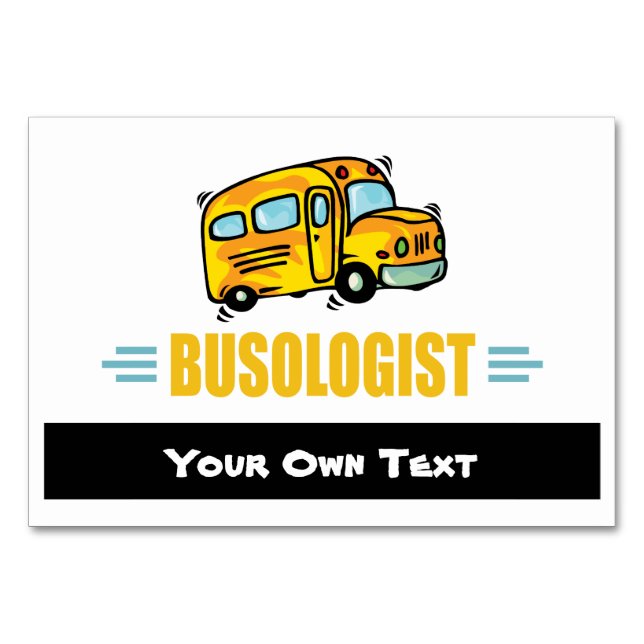 Funny Yellow School Busfahrer humorvoll Tischnummer (Vorderseite)