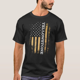 Funny Yellow Stone Flag Yellowstone American Flag T-Shirt