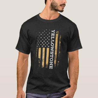 Funny Yellow Stone Flag Yellowstone American Flag T-Shirt