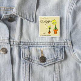 Funny Yellow Tulips Parenting Cartoon Spaß Button