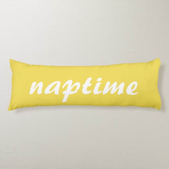 Funny Yellow und White Naptime Seitenschläferkissen (Vorderseite)