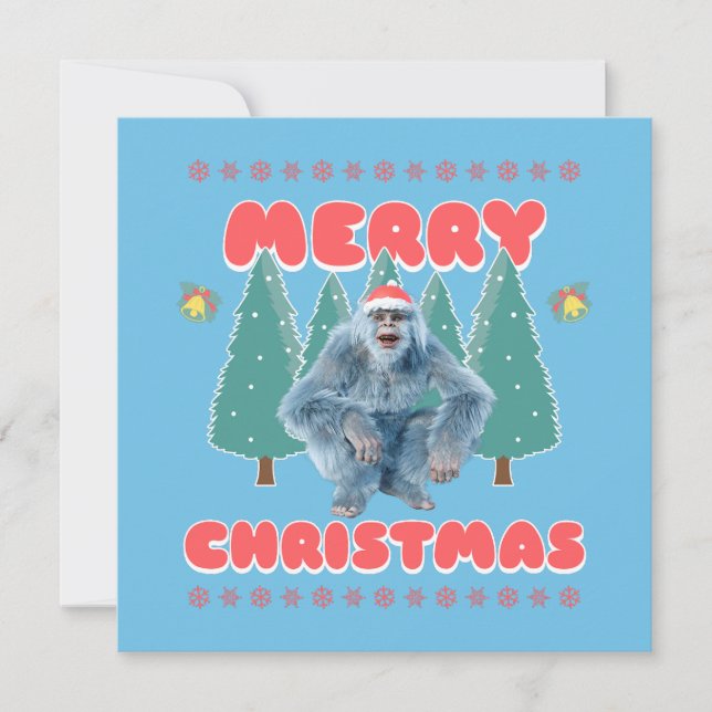 Funny Yeti - Frohe Weihnachten (Vorderseite)