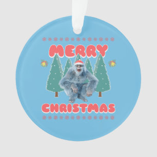 Funny Yeti - Frohe Weihnachten Ornament