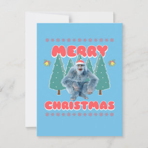 Funny Yeti - Frohe Weihnachten Postkarte