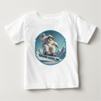 Funny Yeti Legend Snowboarden Winterabenteuer Baby T-shirt