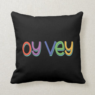 Funny Yiddish Phrase - Oy Vey, jüdisches Weihnacht Kissen