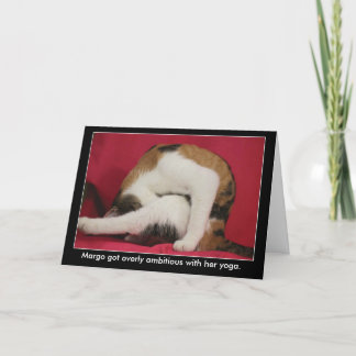 Funny Yoga Cat Birthday Card Karte