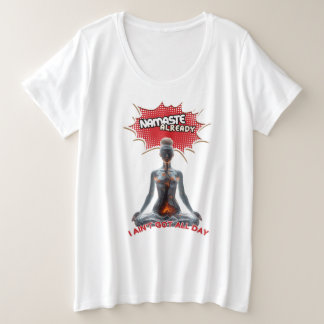 Funny Yoga Comic Pop Große Größe T-Shirt