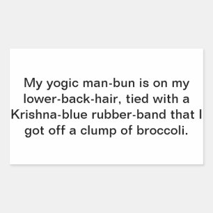 Funny yoga Krishna man-bun Hankamer Artjunkhaus Om Rechteckiger Aufkleber