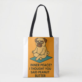 Funny Yoga Mops Tote Bag Tasche