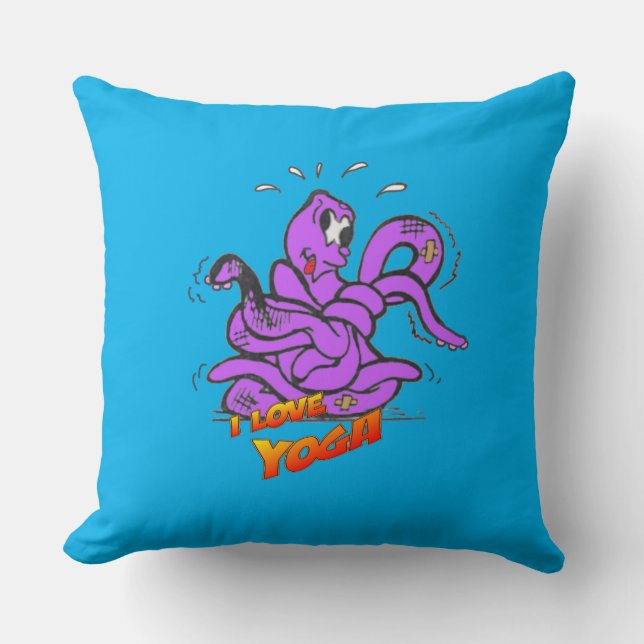 Funny Yoga Octopus Cust. Dekokissen (Vorderseite)