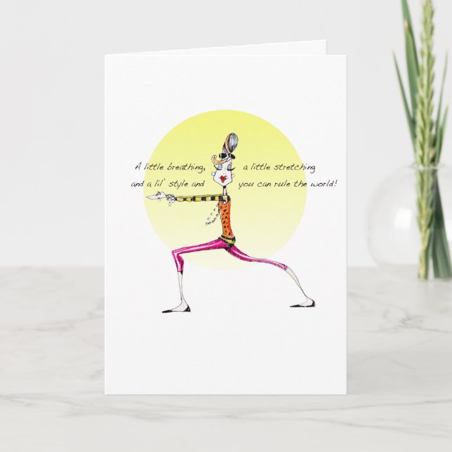 Funny Yoga Pose Grußkarte geeignet für Framing Karte (Vorderseite)