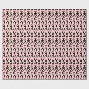 Funny Yoga Silhouette gepolstertes Muster Geschenkpapier