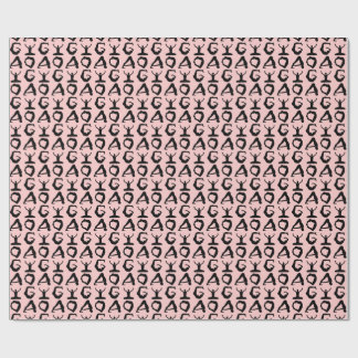 Funny Yoga Silhouetten getechtes Muster Geschenkpapier