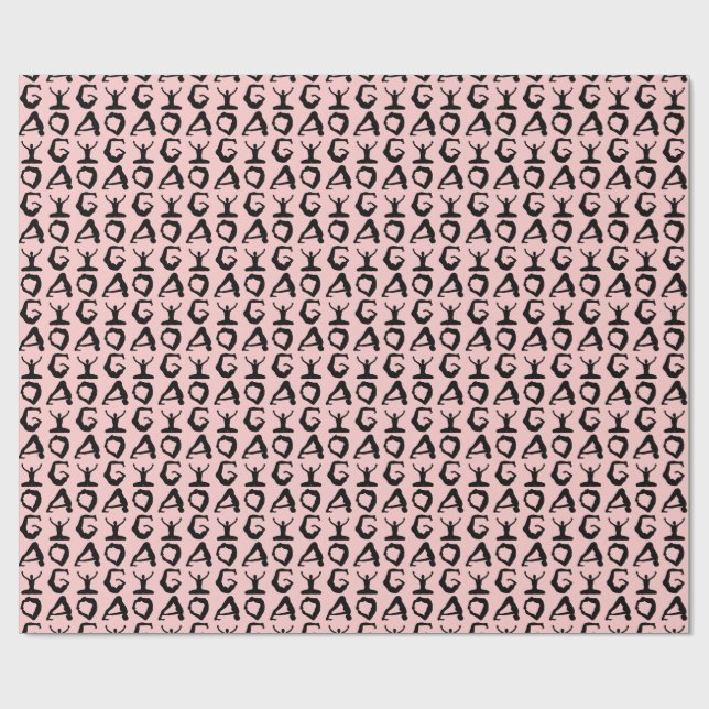 Funny Yoga Silhouetten getechtes Muster Geschenkpapier (Flach)