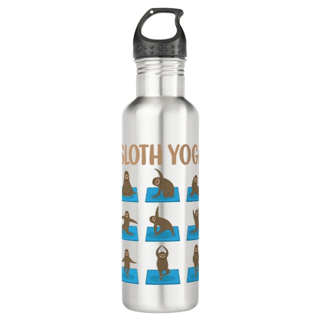 Funny Yoga Sloth Lovers - Meditationsliebhaber Edelstahlflasche (Vorderseite)