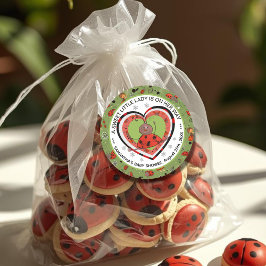 Funny Yoga Stretch Ladybug Heart Baby Shower  Runder Aufkleber
