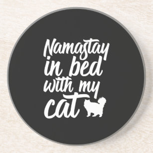 Funny Yoga und Cat Lover Spaß Namastay in Bed Getränkeuntersetzer