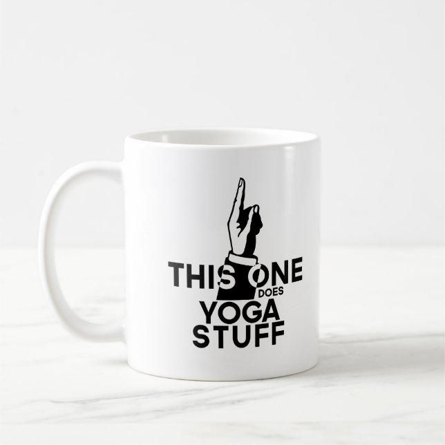 Funny Yoga - Vintag dieses hier macht Yoga Kaffeetasse (Links)
