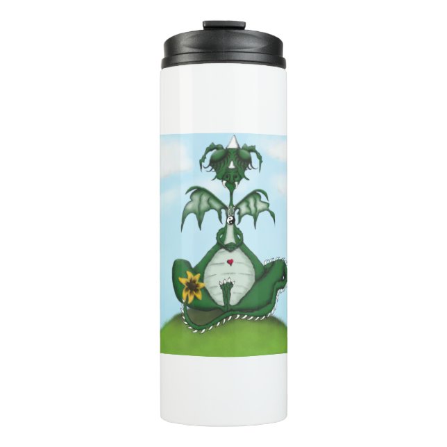 Funny Yogi Dragon Painting Thermosbecher (Vorderseite)