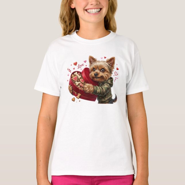Funny Yorkie Valentine Mug | Adorable Yorkie Gift T-Shirt (Vorderseite)