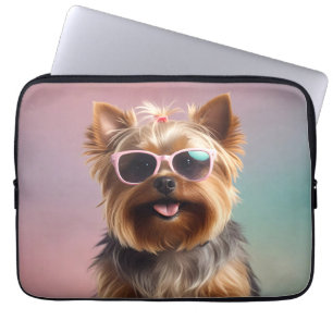 Funny Yorkshire Terrier mit Sonnenbrille Laptopschutzhülle