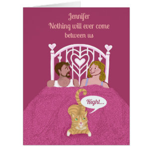 Funny You and Me and Cat Custom Valentine Card